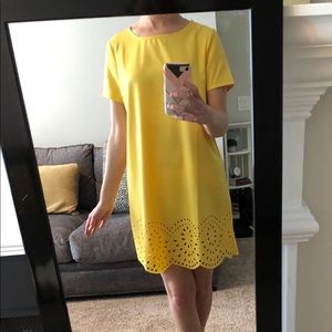 Yellow Polyester Dress
